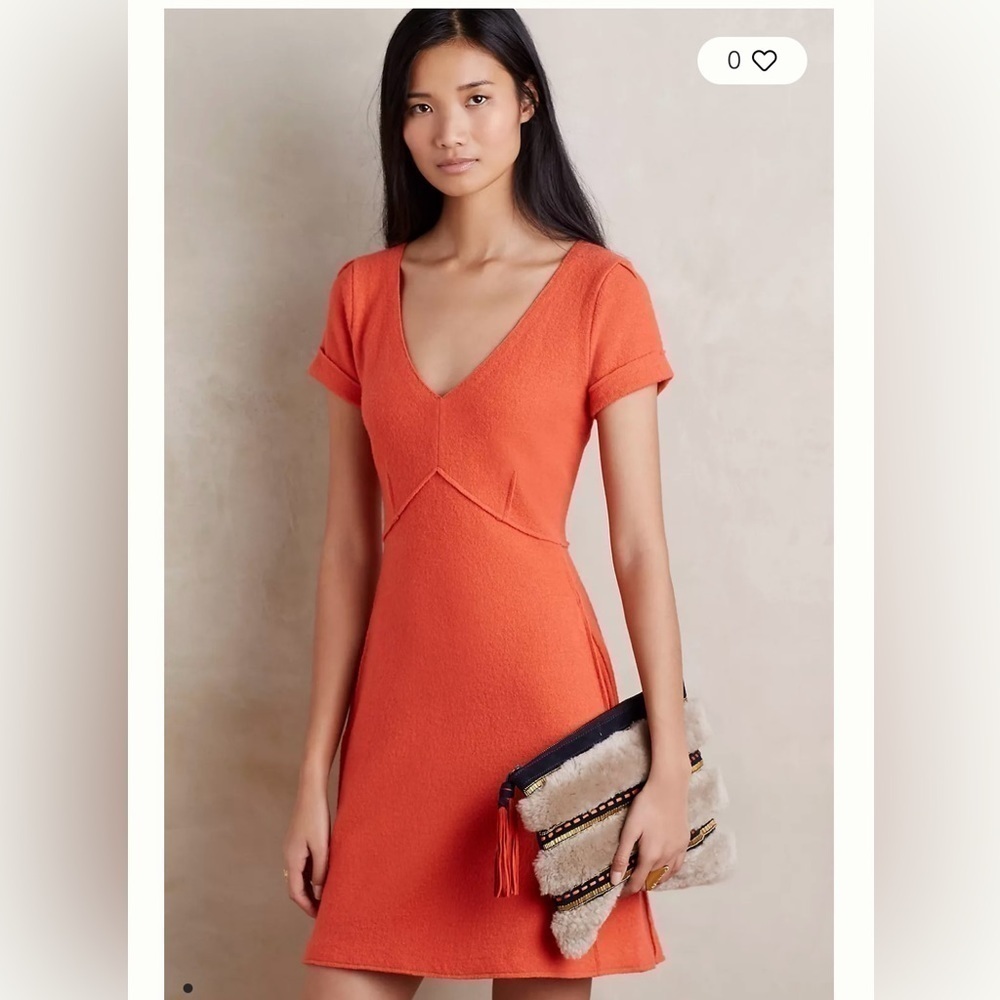 ANTHROPOLOGIE Sparrow Seamed Boiled Wool Dress Medium